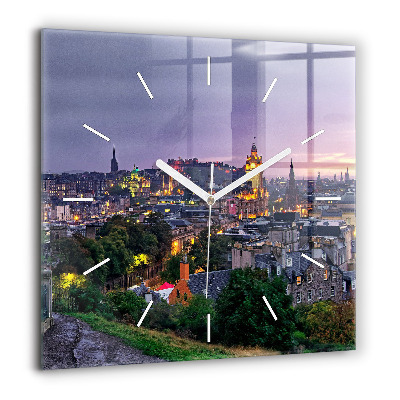 Ceas de sticlă pe perete pătrat O barcă cu vele pe ocean