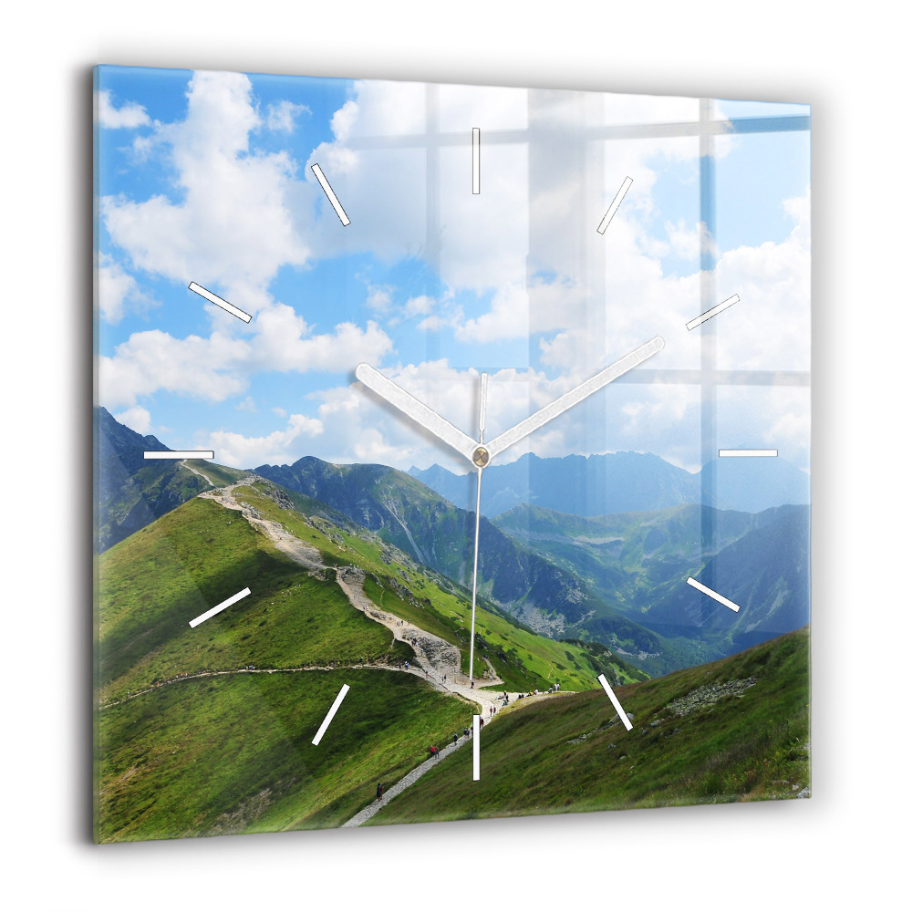 Ceas pătrat de perete din sticlă Peisaj la răsărit