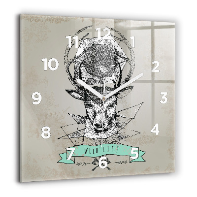 Ceas din sticlă pătrat Illustration de leu maro