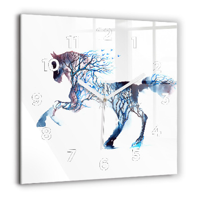 Ceas pătrat de perete din sticlă Inscripția casei