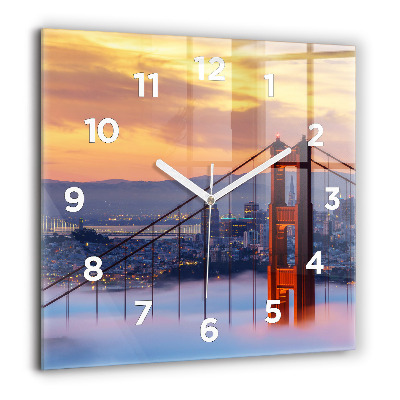 Ceas perete din sticlă pătrat ceașcă de cafea