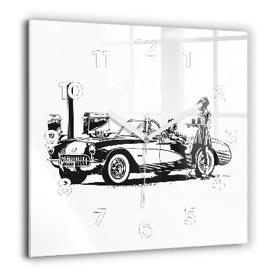 Ceas din sticlă pătrat Zid de cărămizi