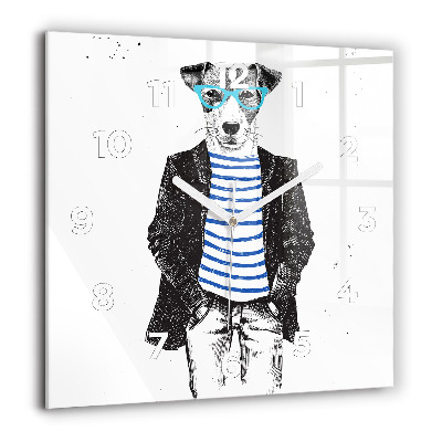 Ceas de sticlă pe perete pătrat Departe