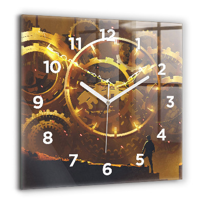 Ceas perete din sticlă pătrat Un peisaj frumos