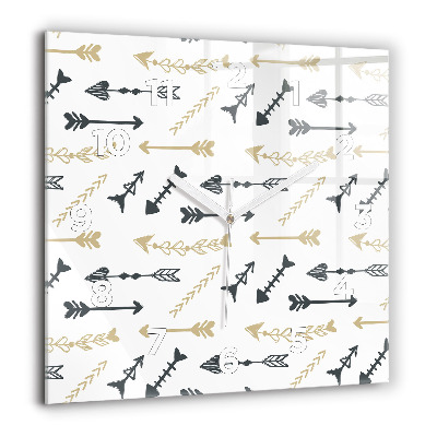 Ceas de sticlă pe perete pătrat Harta Lumia în stil vintage