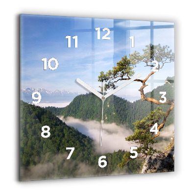 Ceas pătrat de perete din sticlă Buchet de trandafiri size