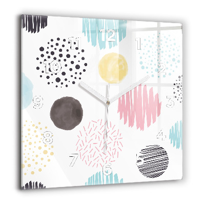 Ceas de sticlă pe perete pătrat Cocoș colorat