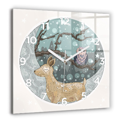 Ceas de sticlă pe perete pătrat Panorama orasului Ostrava