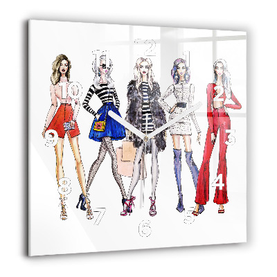 Ceas perete din sticlă pătrat Peisaj de pădure de toamnă