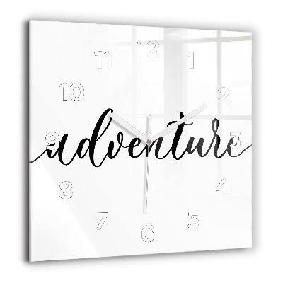 Ceas perete din sticlă pătrat Umbra unui palmier în nisip