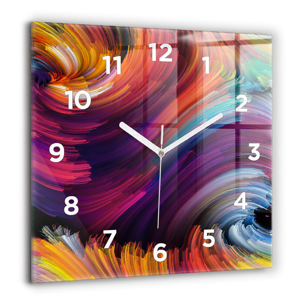 Ceas de sticlă pe perete pătrat Geometrii abstracte