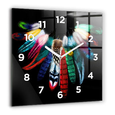 Ceas perete din sticlă pătrat Păsări albastre zburătoare