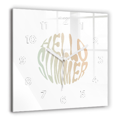 Ceas pătrat de perete din sticlă Mișcări de perie