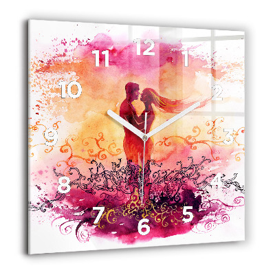 Ceas perete din sticlă pătrat Căpitanul navei cu binocle