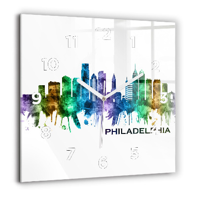 Ceas perete din sticlă pătrat Fazele lunii și ochiul