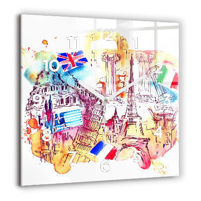 Ceas de sticlă pe perete pătrat Primavara pitoreasca