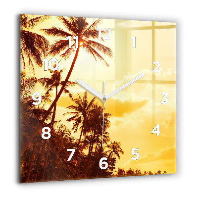 Ceas din sticlă pătrat marmură Albastră