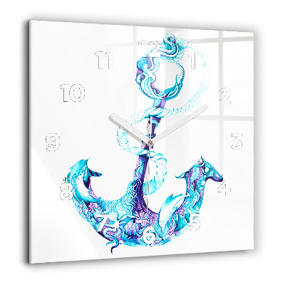 Ceas perete din sticlă pătrat Razele soarelui pădurii