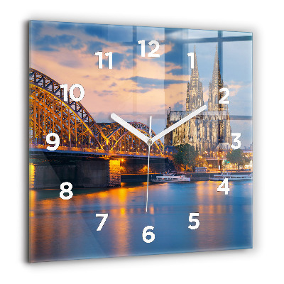 Ceas perete din sticlă pătrat Ancoră de mare