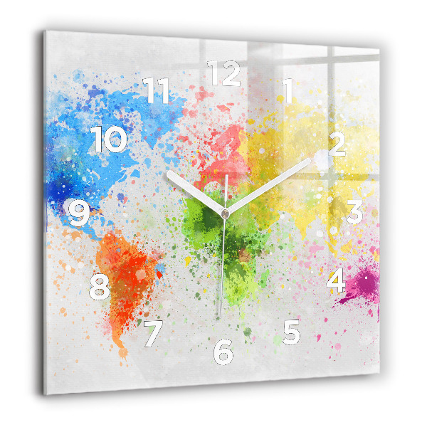 Ceas perete din sticlă pătrat Linii abstracte