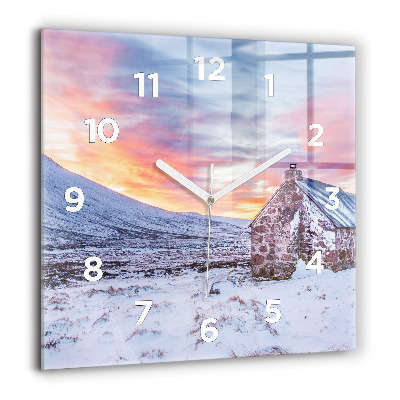 Ceas perete din sticlă pătrat ceașcă de cafea