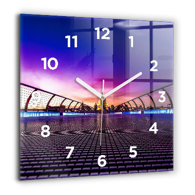 Ceas pătrat de perete din sticlă Bere