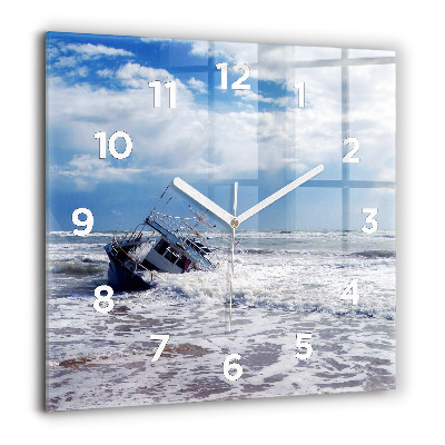 Ceas pătrat de perete din sticlă Yacht în Tenerife