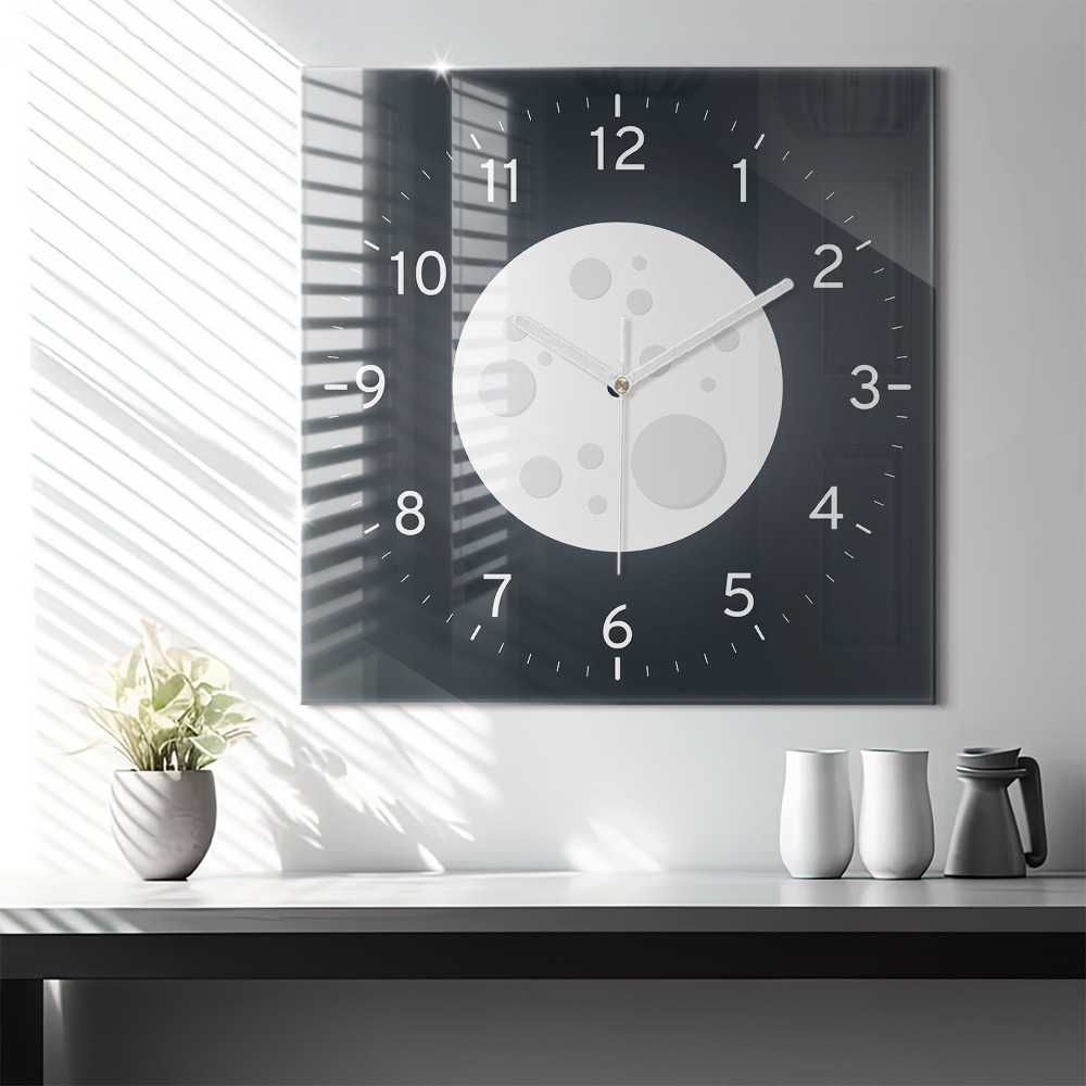 Ceas din sticlă pătrat Lună plină