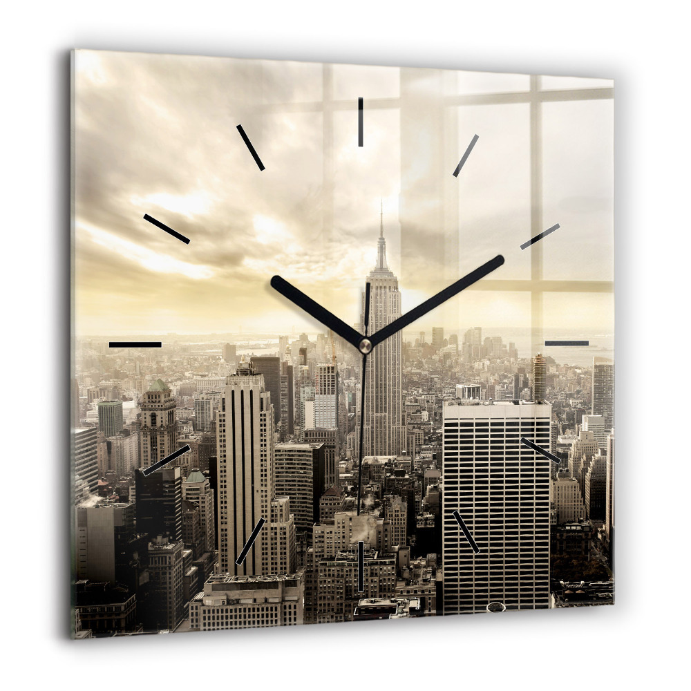 Ceas perete din sticlă pătrat Dans spaniol pe mare