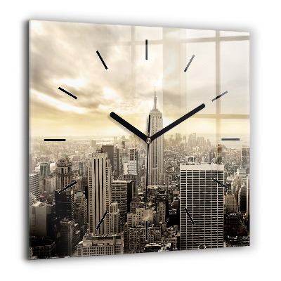 Ceas perete din sticlă pătrat Dans spaniol pe mare