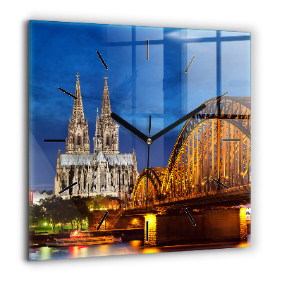 Ceas pătrat de perete din sticlă Vin