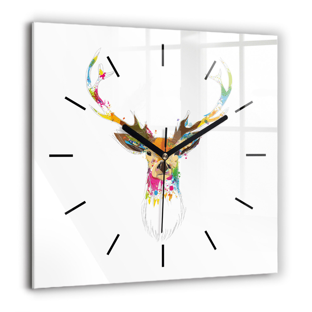 Ceas pătrat de perete din sticlă harta lumia