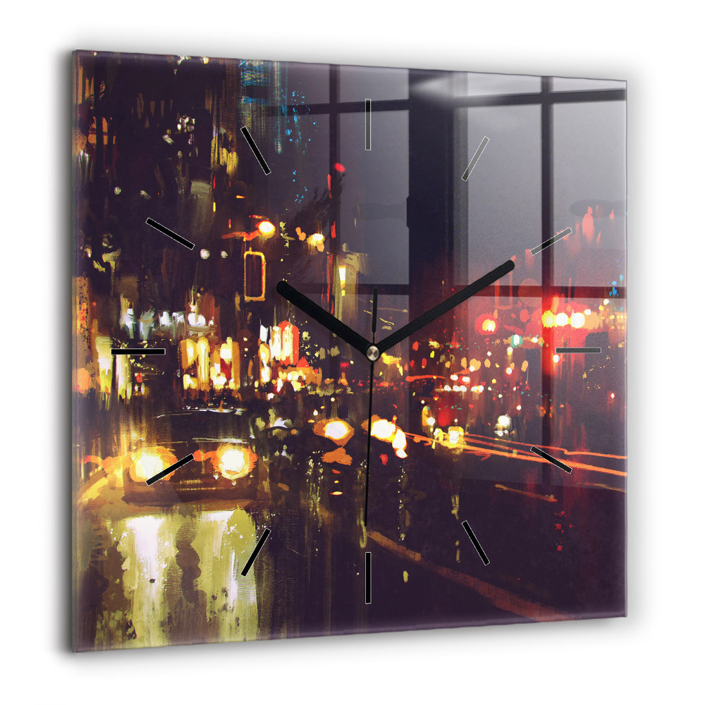 Ceas perete din sticlă pătrat Chipul De Femeie Cu Ochelari