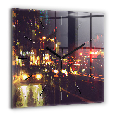 Ceas perete din sticlă pătrat Chipul De Femeie Cu Ochelari