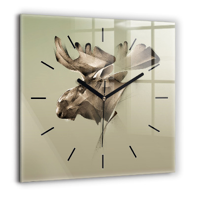 Ceas de sticlă pe perete pătrat Un bărbat cu barbă și pipă