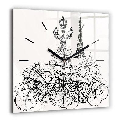 Ceas pătrat de perete din sticlă Oameni în acuarelă