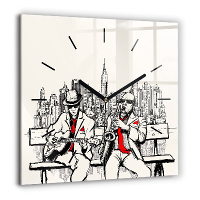 Ceas de sticlă pe perete pătrat Frame de frunze