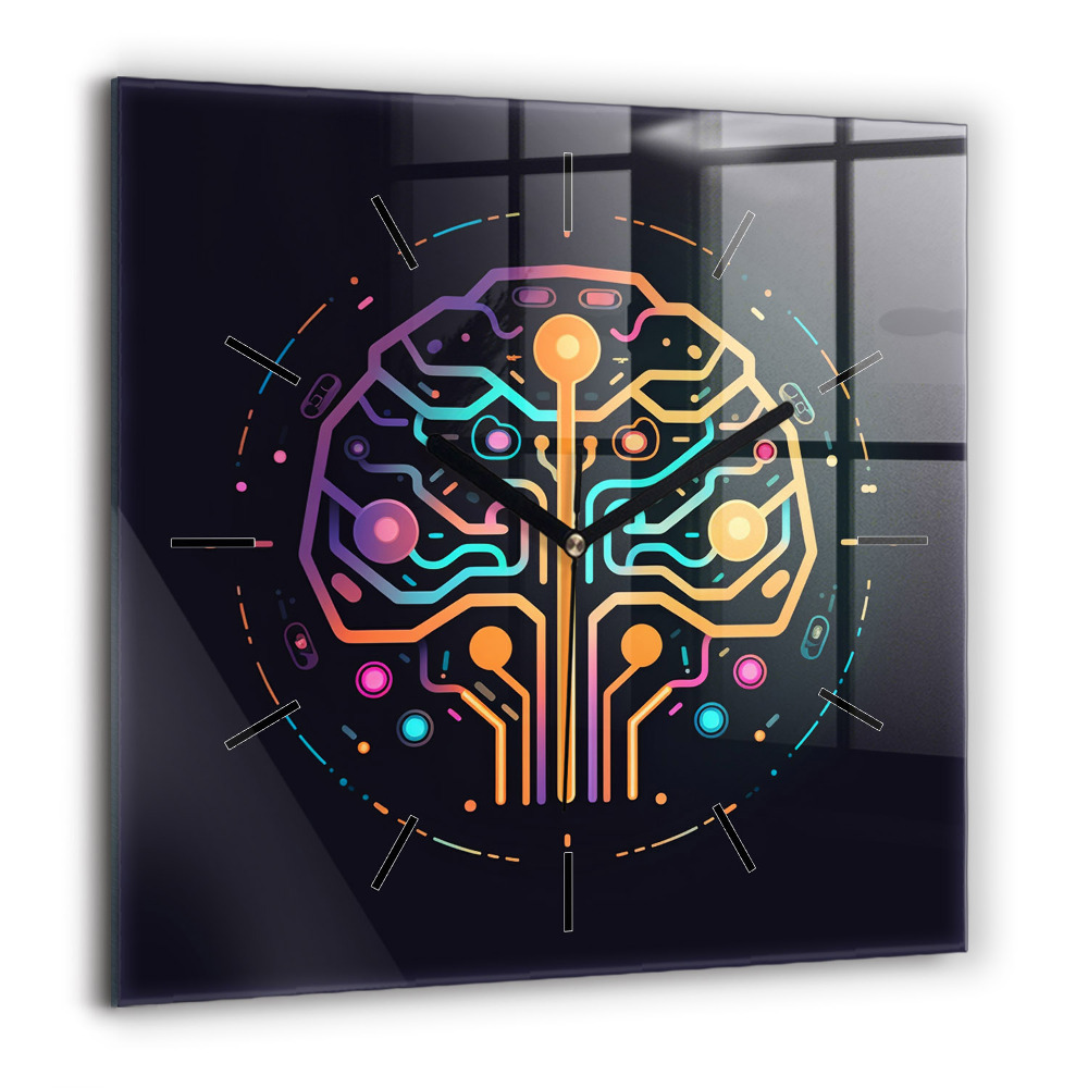 Ceas perete din sticlă pătrat Aurora boreală