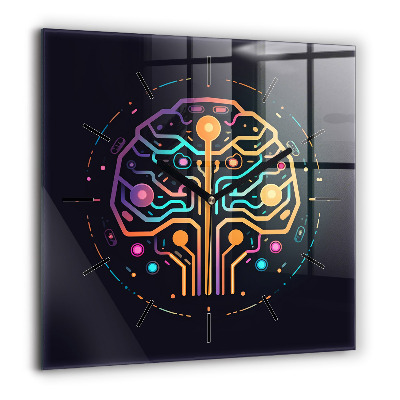 Ceas perete din sticlă pătrat Aurora boreală