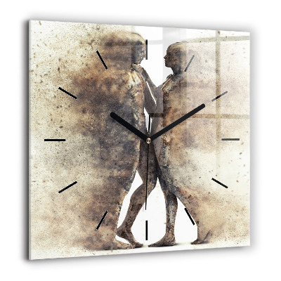 Ceas de sticlă pe perete pătrat Veche mașină de oraș