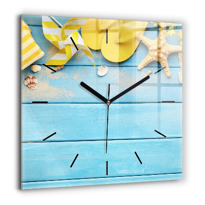 Ceas de sticlă pe perete pătrat Triunghiuri abstracte metalica