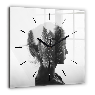 Ceas perete din sticlă pătrat steag francez