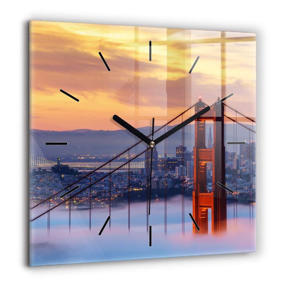 Ceas perete din sticlă pătrat ceașcă de cafea