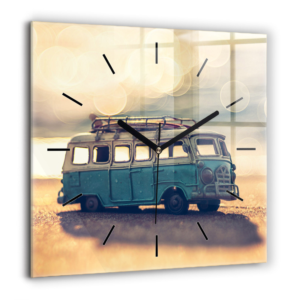 Ceas de sticlă pe perete pătrat Natura Animale Altruism