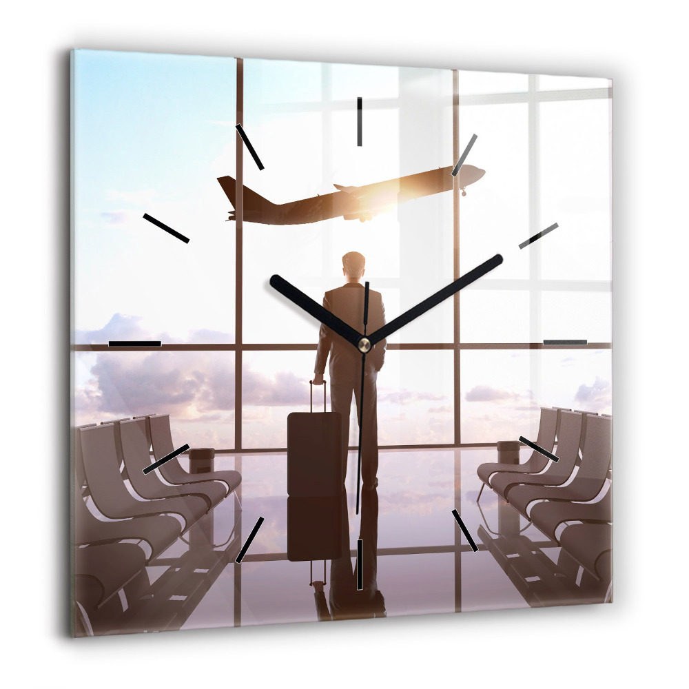 Ceas de sticlă pe perete pătrat Femeie abstractă