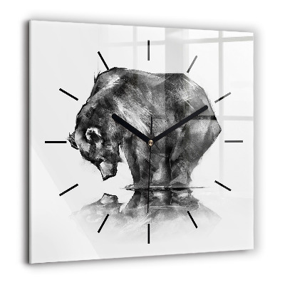 Ceas de sticlă pe perete pătrat Harta lumia colorate