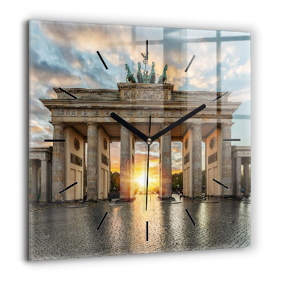 Ceas perete din sticlă pătrat Urs din desene animate