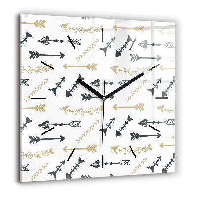 Ceas de sticlă pe perete pătrat Harta Lumia în stil vintage