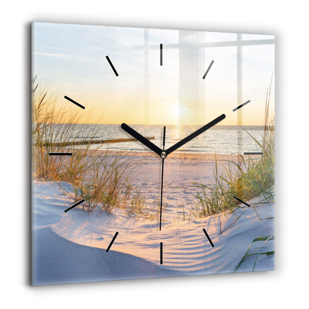 Ceas perete din sticlă pătrat Perspectiva valorilor apusului