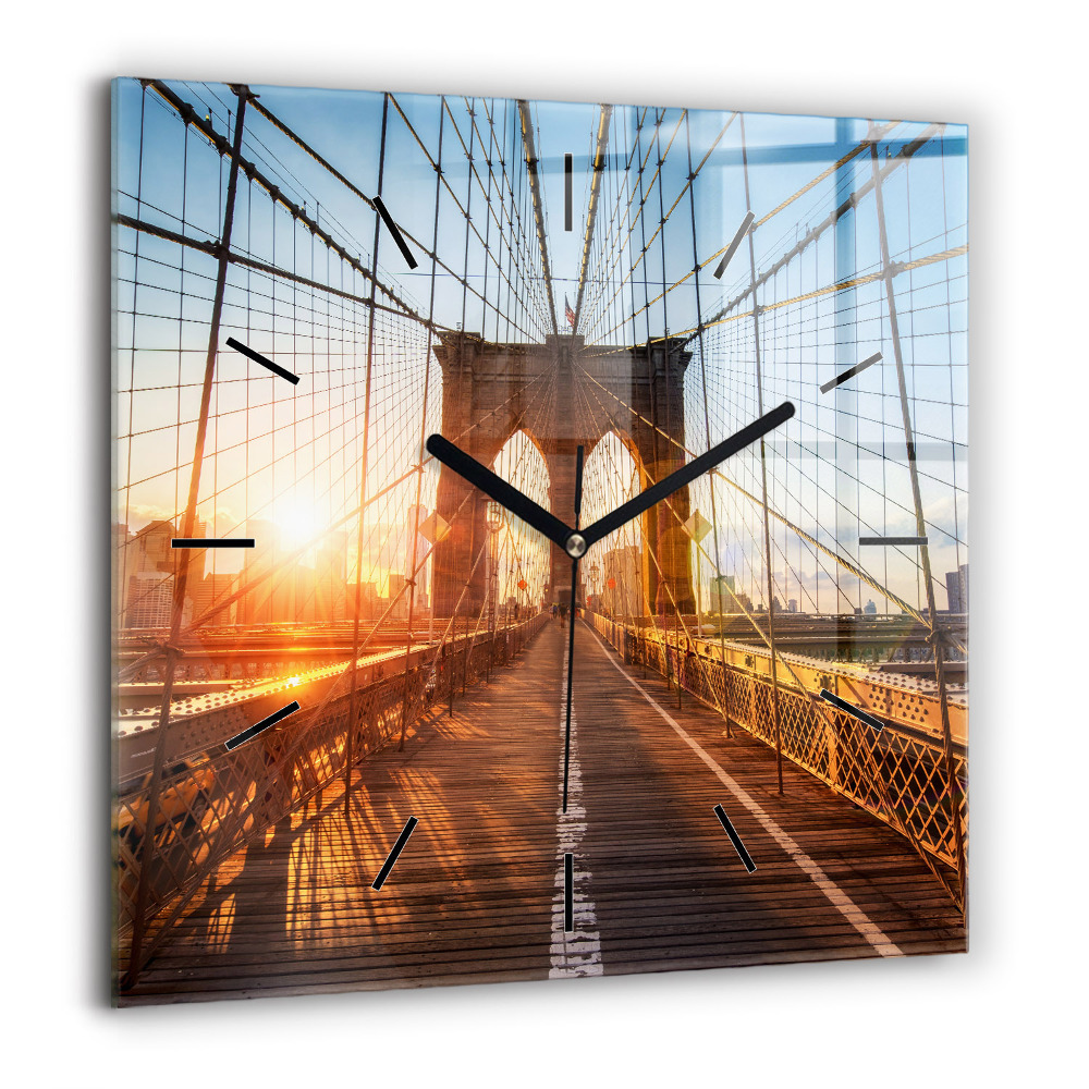 Ceas din sticlă pătrat Textura abstractă triunghiuri